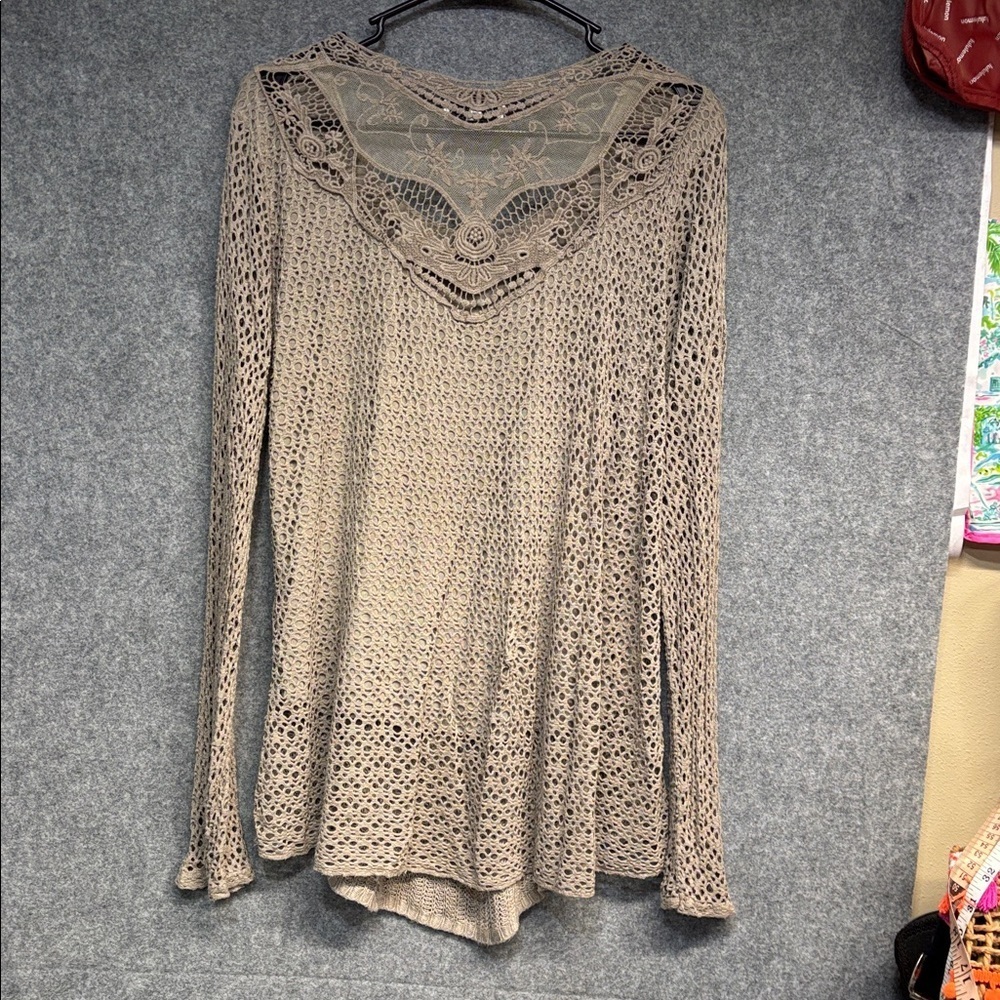 Belle France Long Sleeve Knit lined embroidered viscose blend shirt - Picture 5 of 11